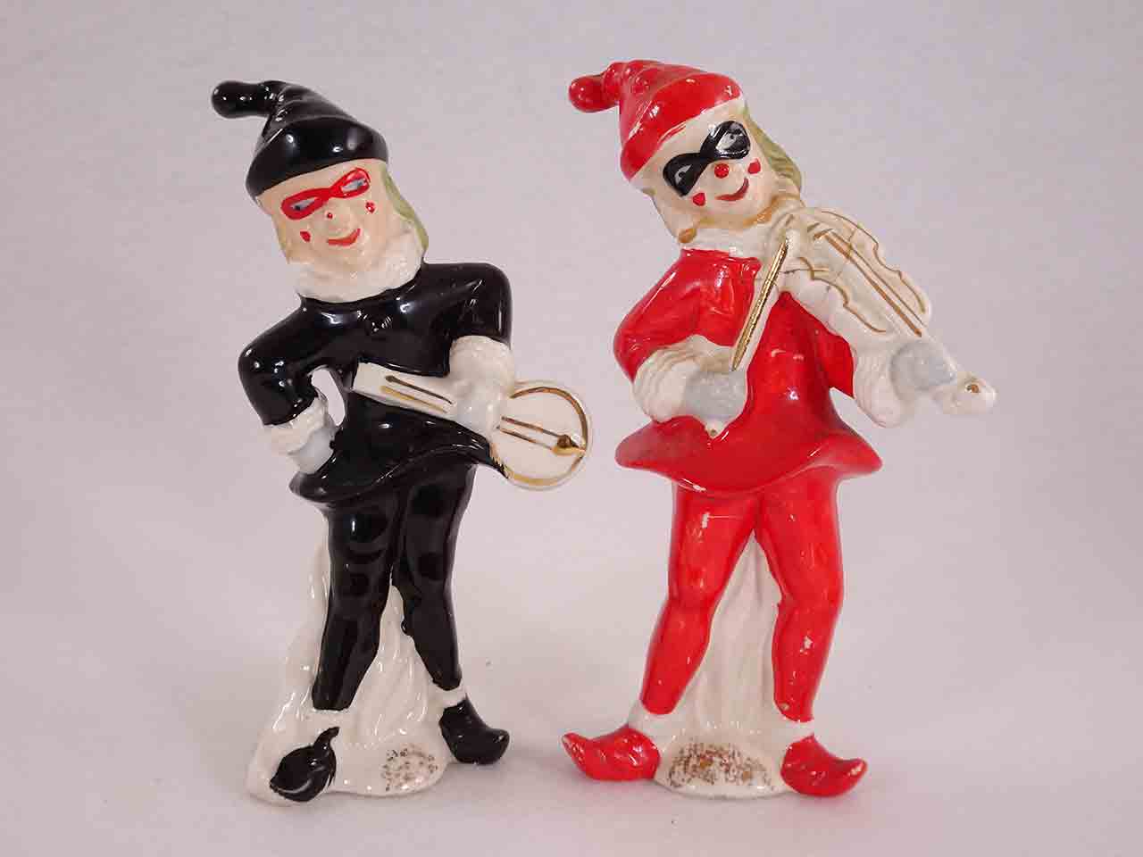 42385 Harlequin / clown / jester musicians salt and pepper shakers