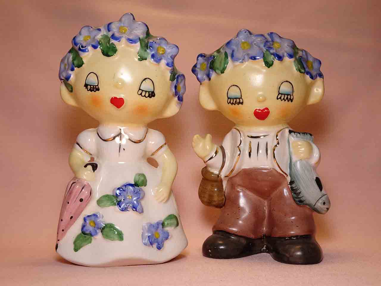 43047 Four Seasons Flower Children salt and pepper shakers - Spring