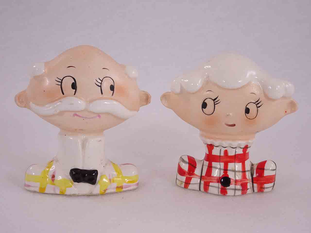 51488 Holt Howard like busts of old couple salt and pepper shakers