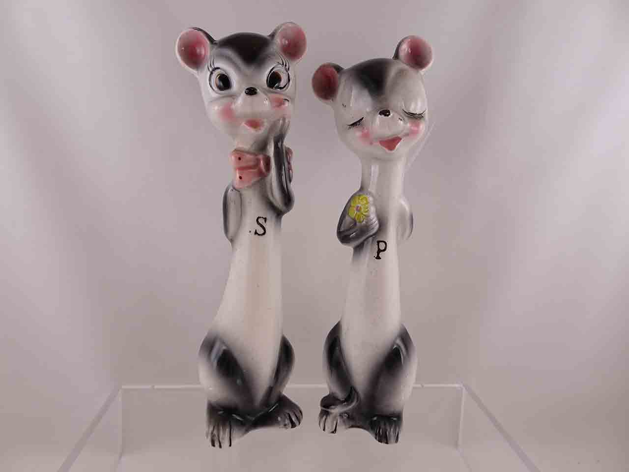 58265 Japan Stamped 3729 tallboy series of salt and pepper shakers - mice
