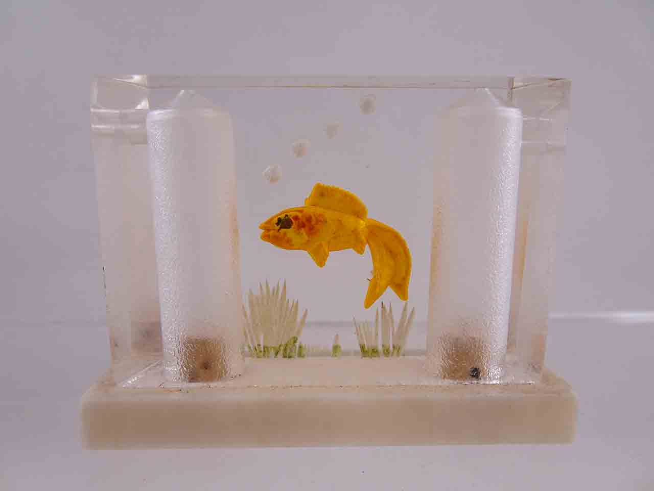 59013 Lucite one piece fish salt and pepper shaker