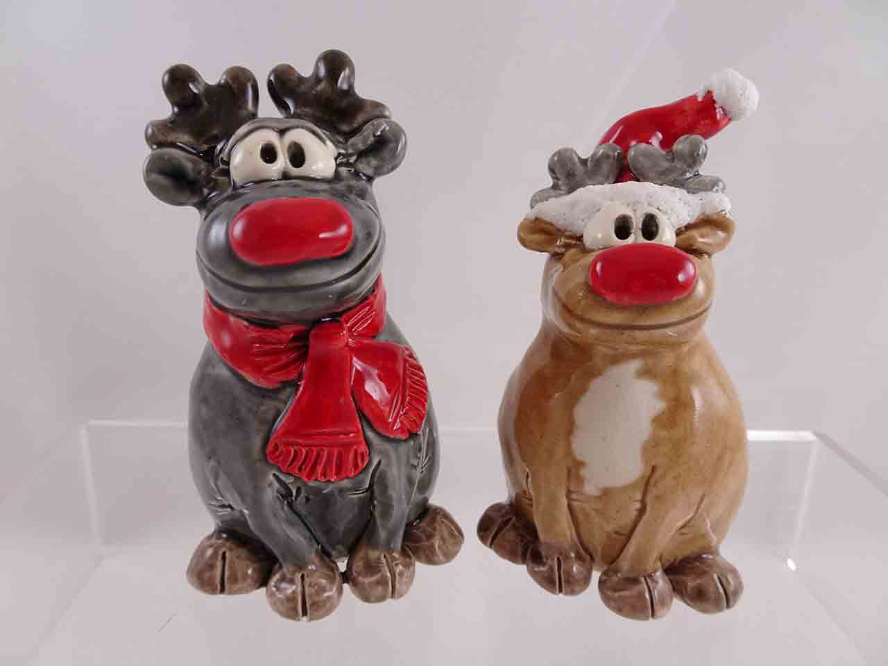 59087 Christmas moose and reindeer salt and pepper shakers by Kath Jamison