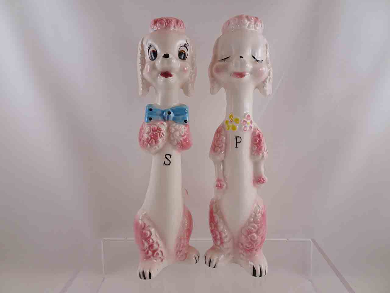 59140 Japan Stamped 3729 tallboy series of salt and pepper shakers - poodle dogs