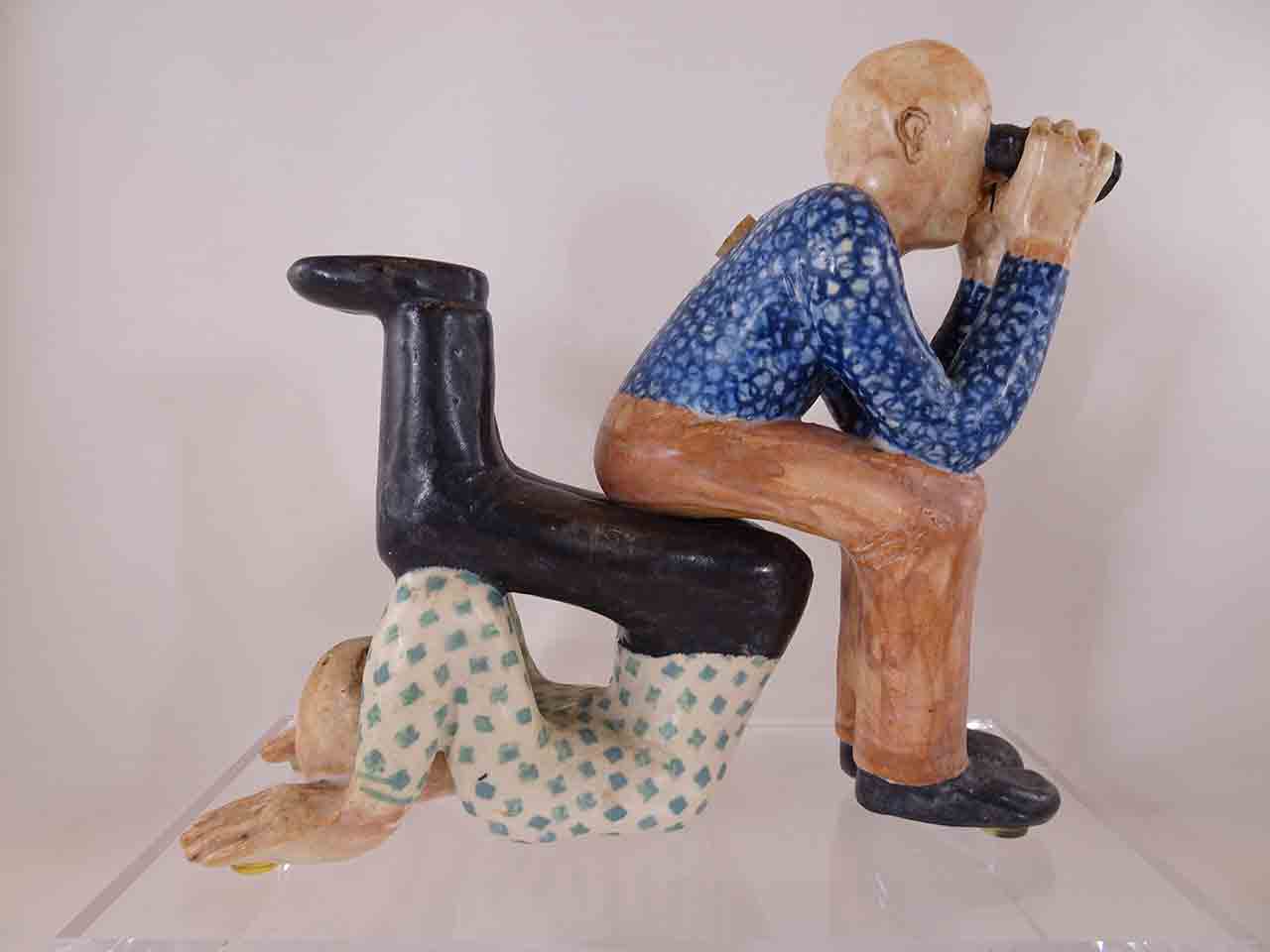 62121 Men with binoculars salt and pepper shakers by Marilyn Andrews