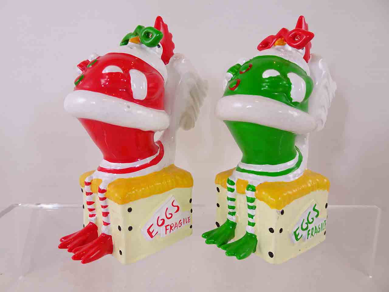 62914 Christmas farm animals salt and pepper shakers series - chickens / roosters