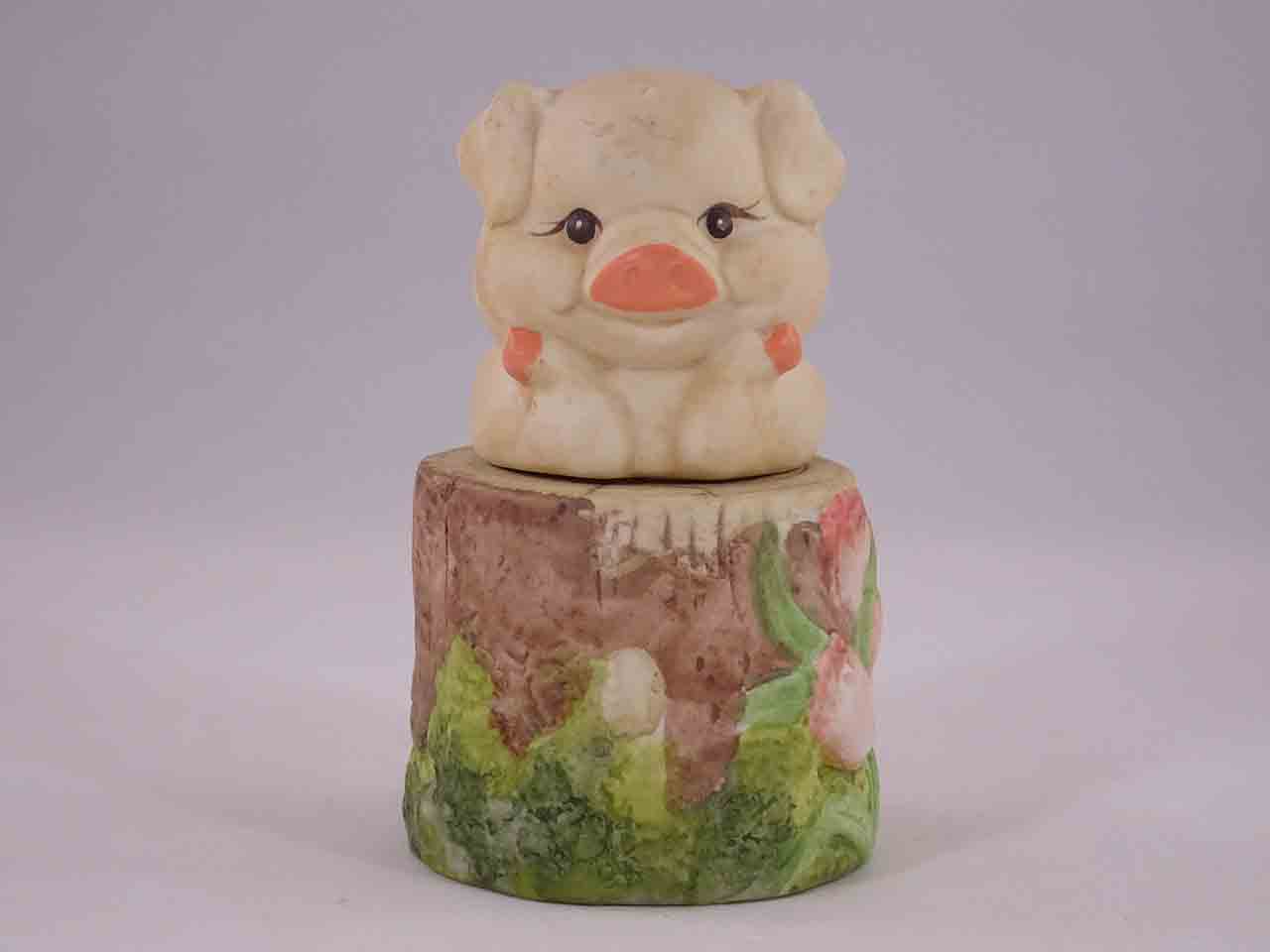 45974 Animals on Tree Stumps Stacker Series Salt and Pepper Shakers - Pig