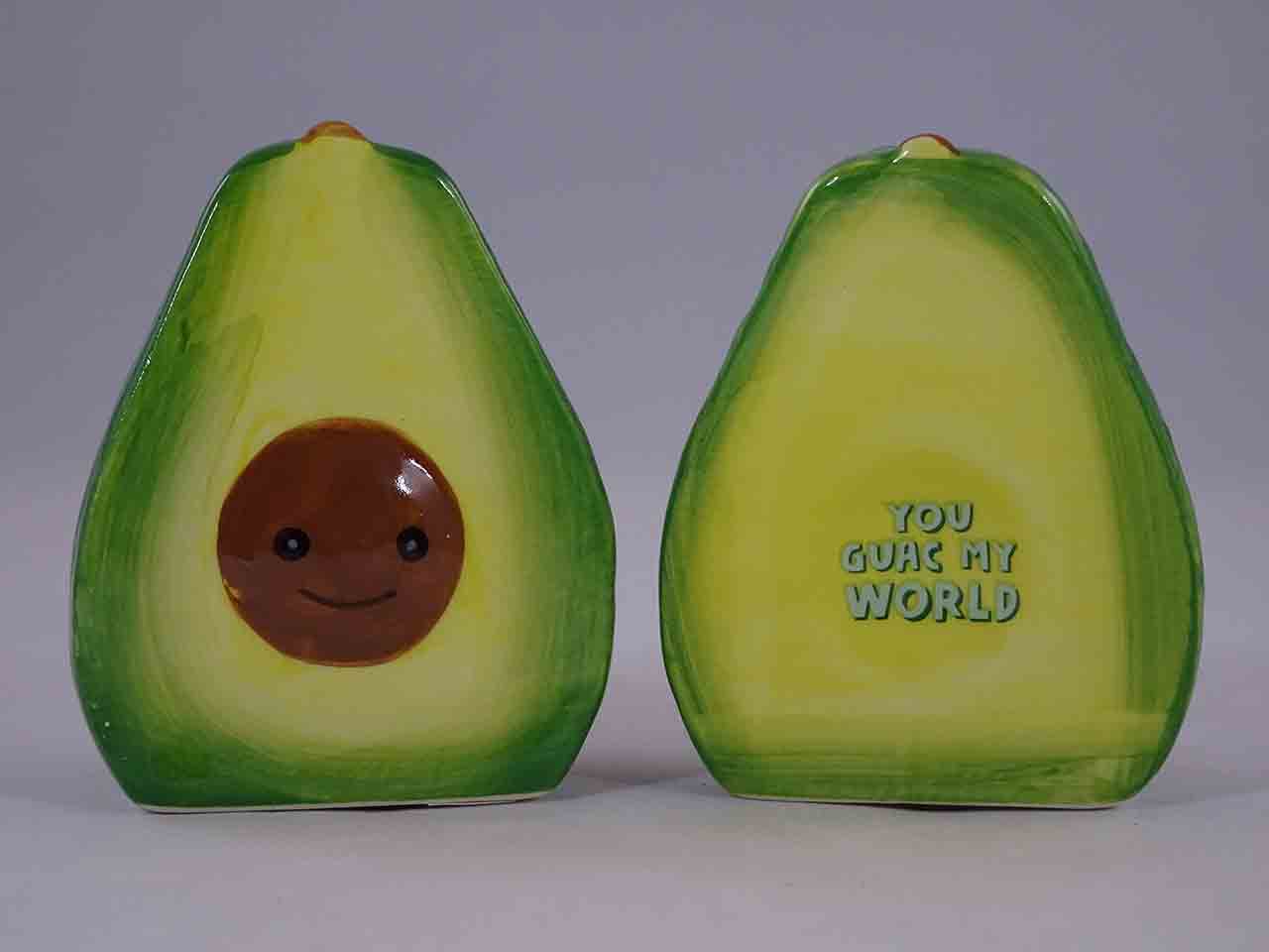 45984 Anthropomorphic avocado salt and pepper shakers