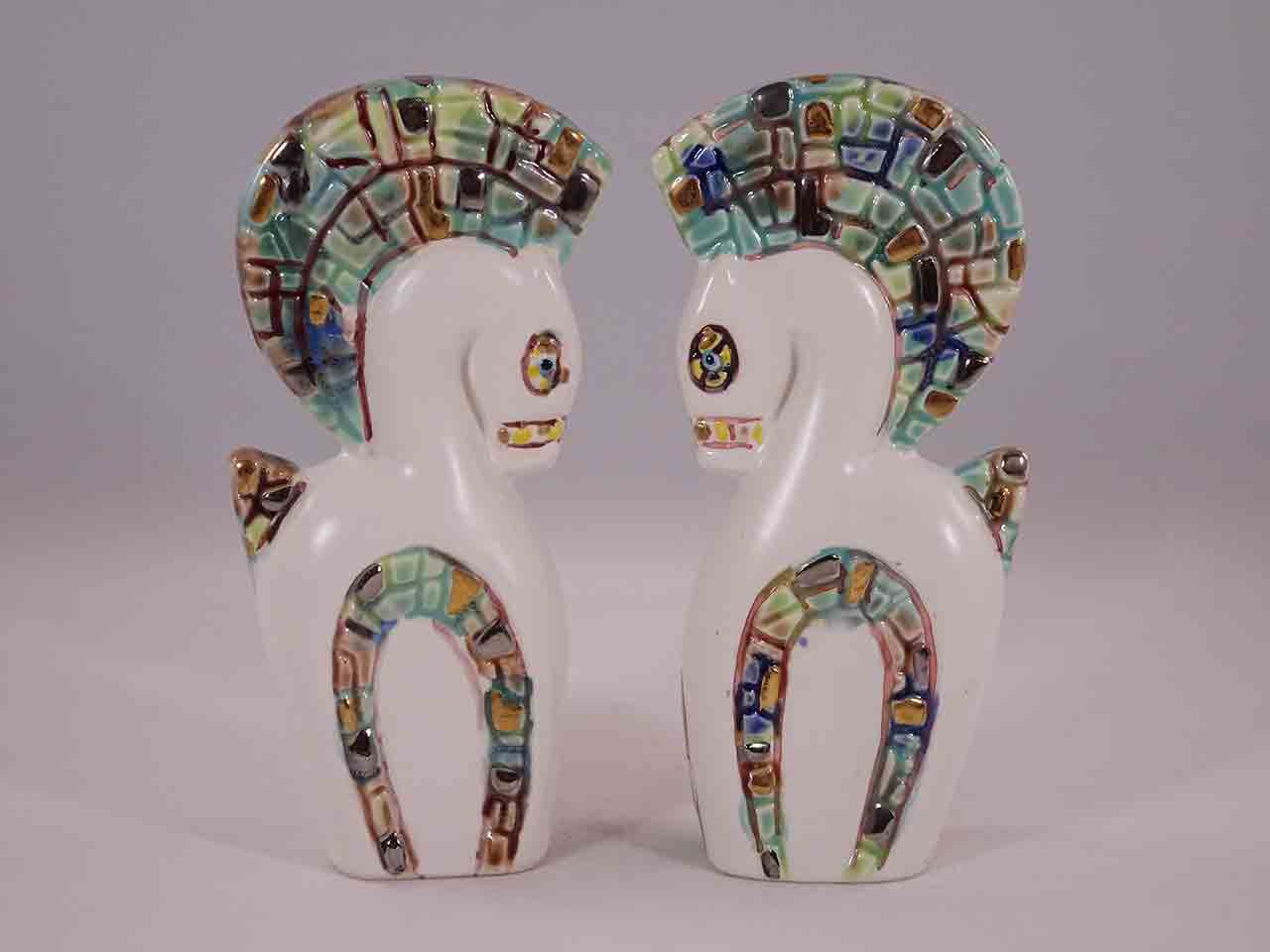 48227 Relco Mosaic horses / zebras salt and pepper shakers