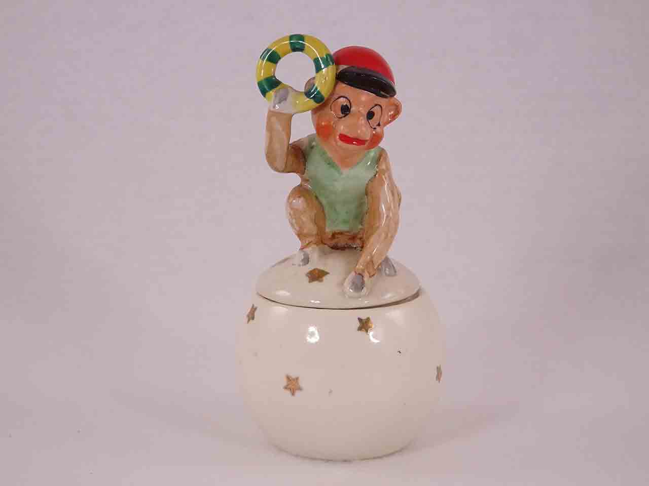 49077 Circus Animals Balancing on Circus Balls salt and pepper shakers - monkey