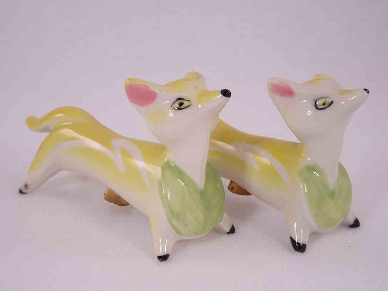 49126 Longer Animals with White Squiggly Lines salt and pepper shakers - fox