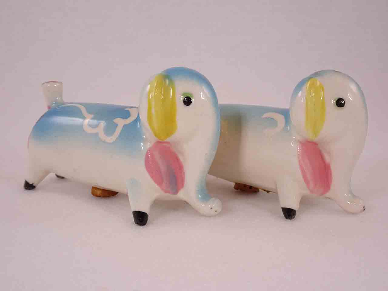 49128 Longer Animals with White Squiggly Lines salt and pepper shakers - elephants