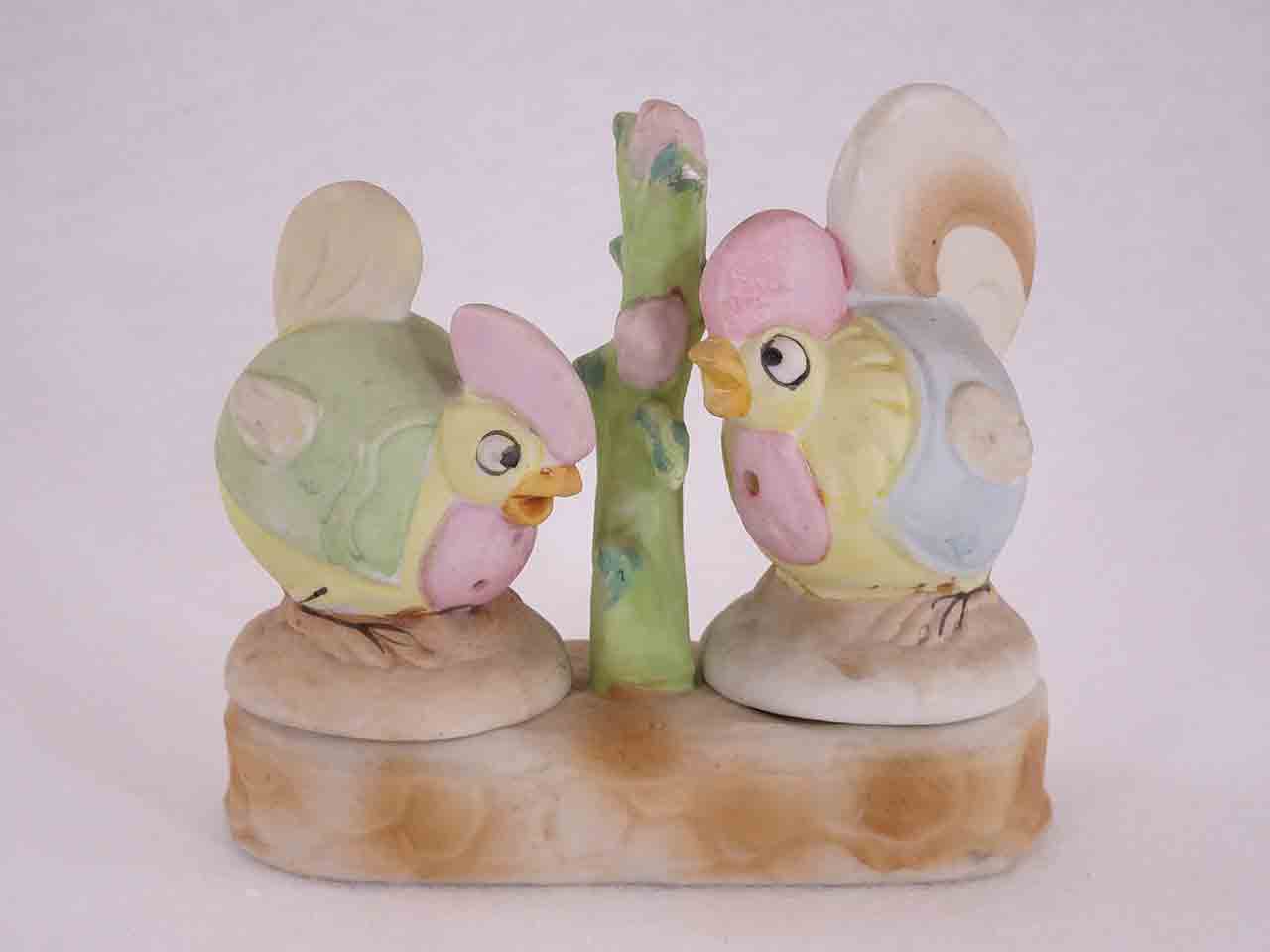 51102 Occupied Japan bisque finished winged animals in bases salt and pepper shakers - chickens