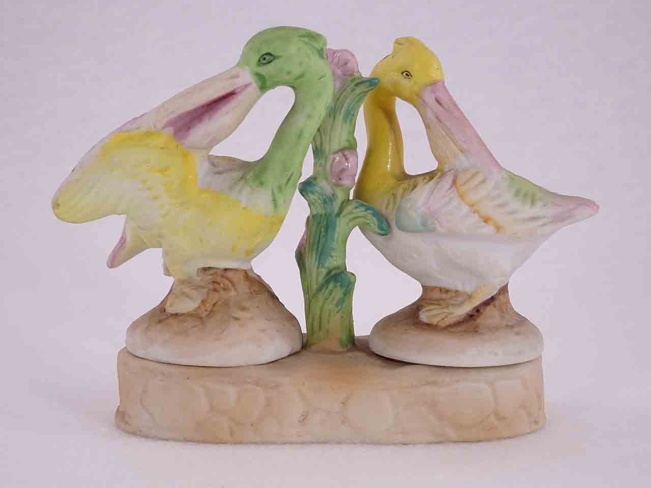 51105 Occupied Japan bisque finished winged animals in bases salt and pepper shakers - pelicans