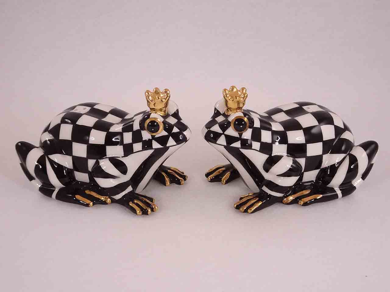 51143 MacKenzie-Childs frog prince salt and pepper shakers