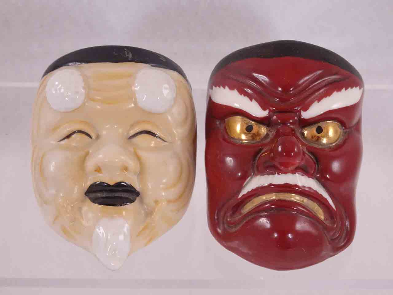 52991 Craftsmen China Asian masks salt and pepper shakers