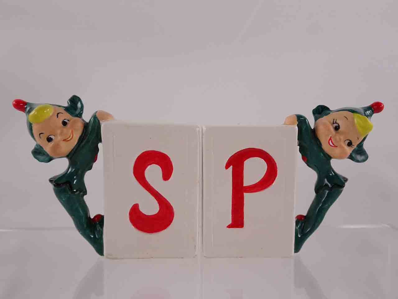 53827 Holt Howard Christmas pixies / elves salt and pepper shakers