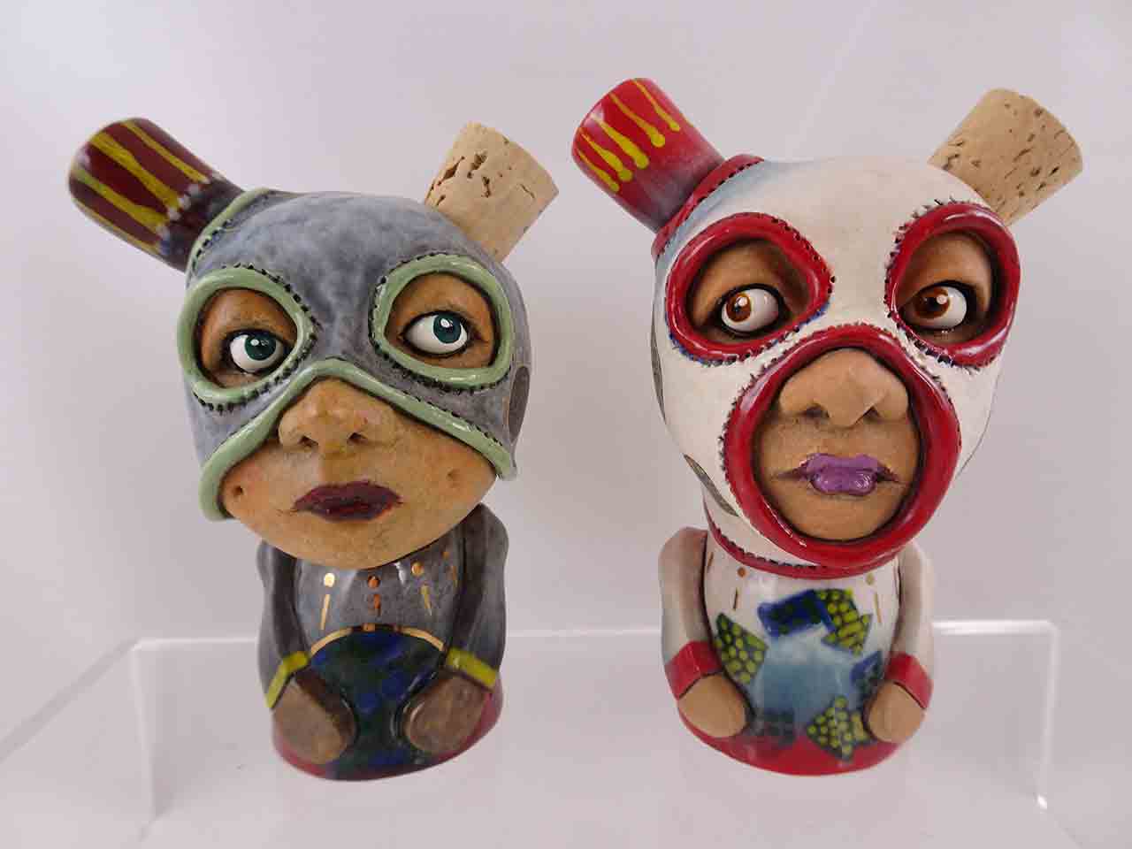 56408 Diana Farfan Planet Saviors salt and pepper shakers - masked people