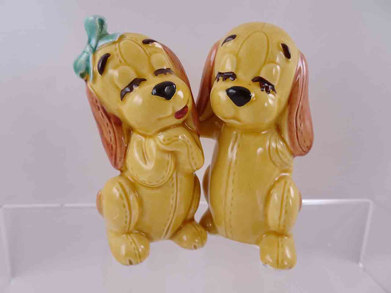 57754 Animal Couples - Boy with Arm Around Girl salt and pepper shakers - dogs