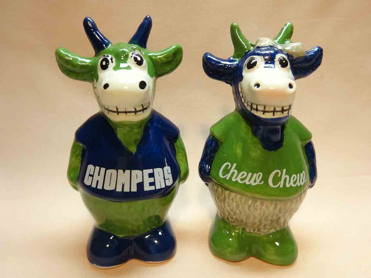 33975 Minor League Baseball team the Hartford Yard Goats mascots salt and pepper shakers - Chompers