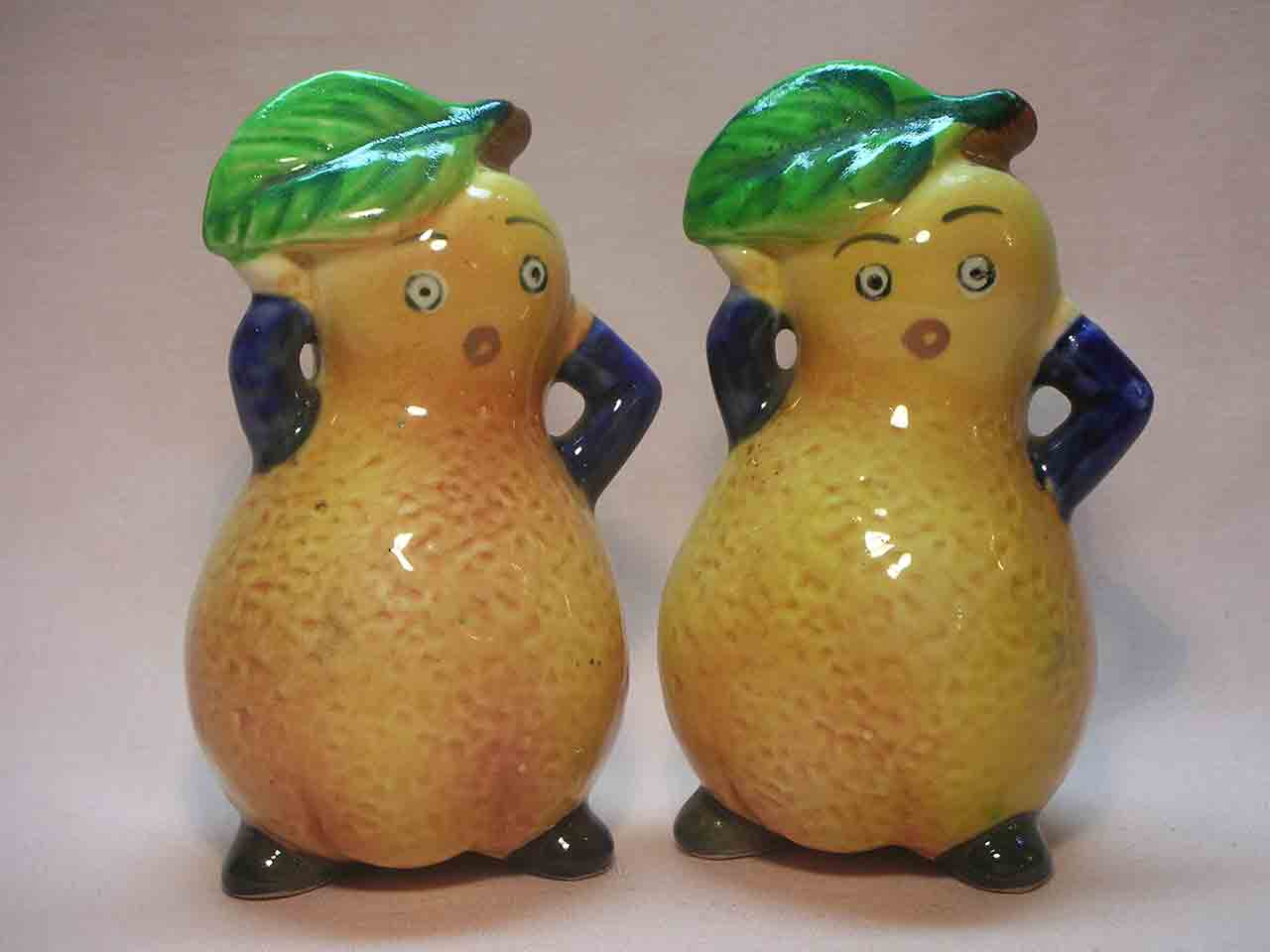 1148 Teenie Weenie series of anthropomorphic mixed vegetables and fruit salt and pepper shakers - pears