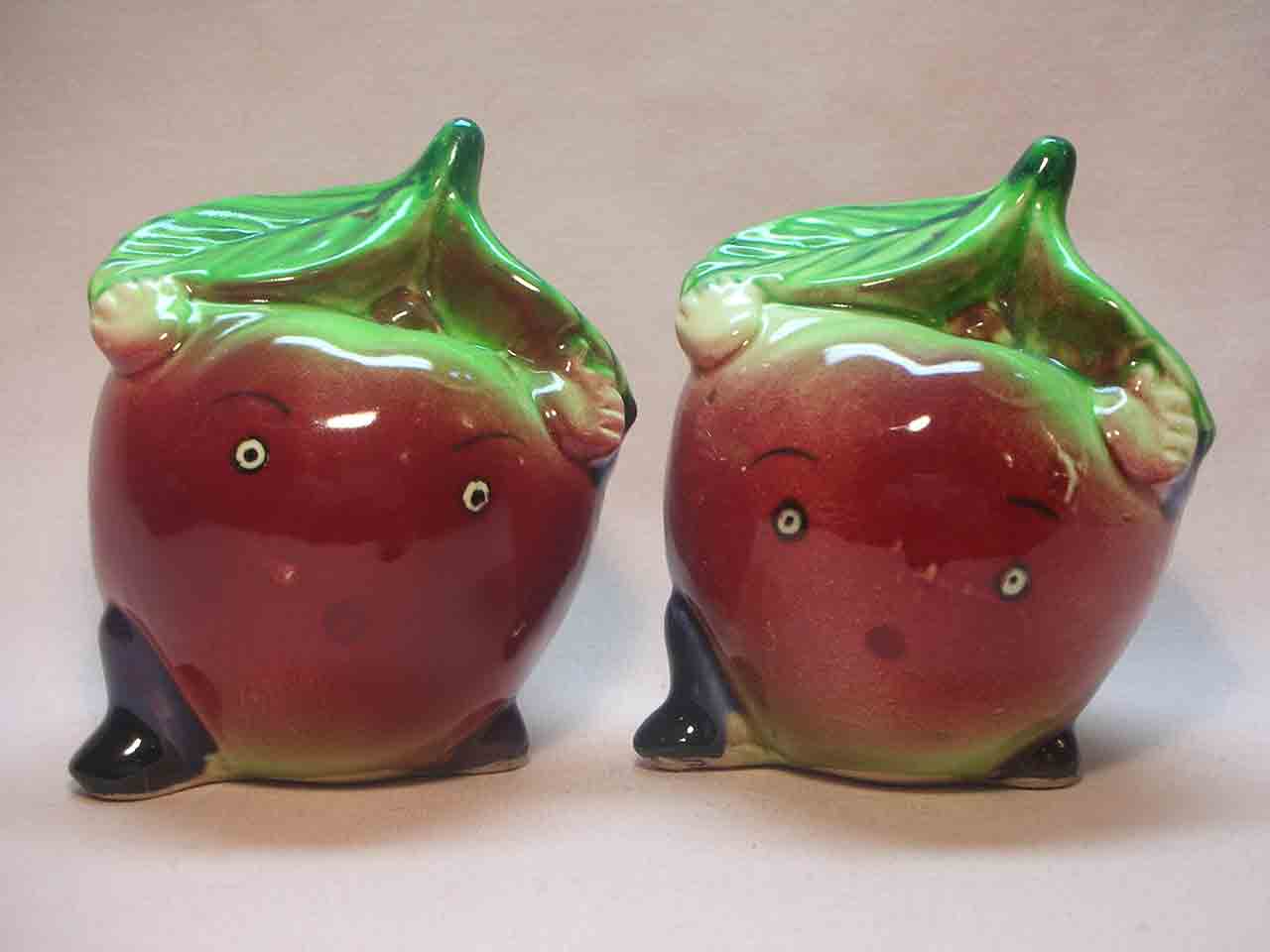 1149 Teenie Weenie series of anthropomorphic mixed vegetables and fruit salt and pepper shakers - apples
