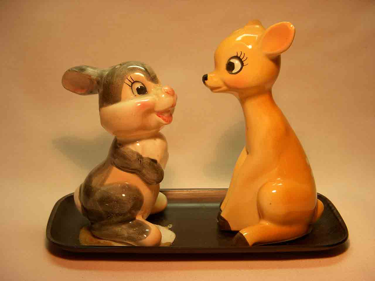 3744 Vintage Enesco series of Walt Disney characters on trays - Bambi and Thumper