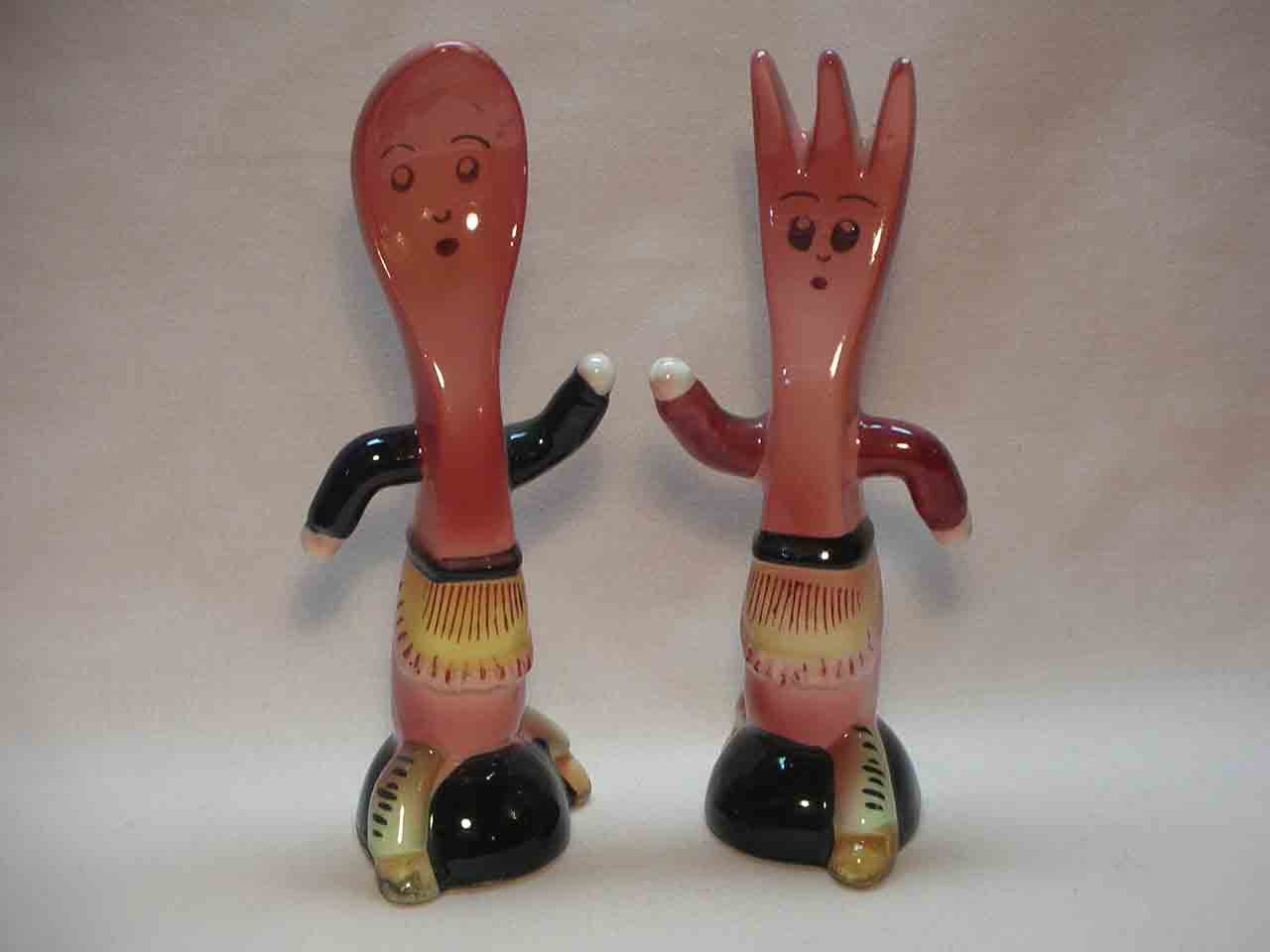 961 Anthropomorphic fork and spoon salt and pepper shakers
