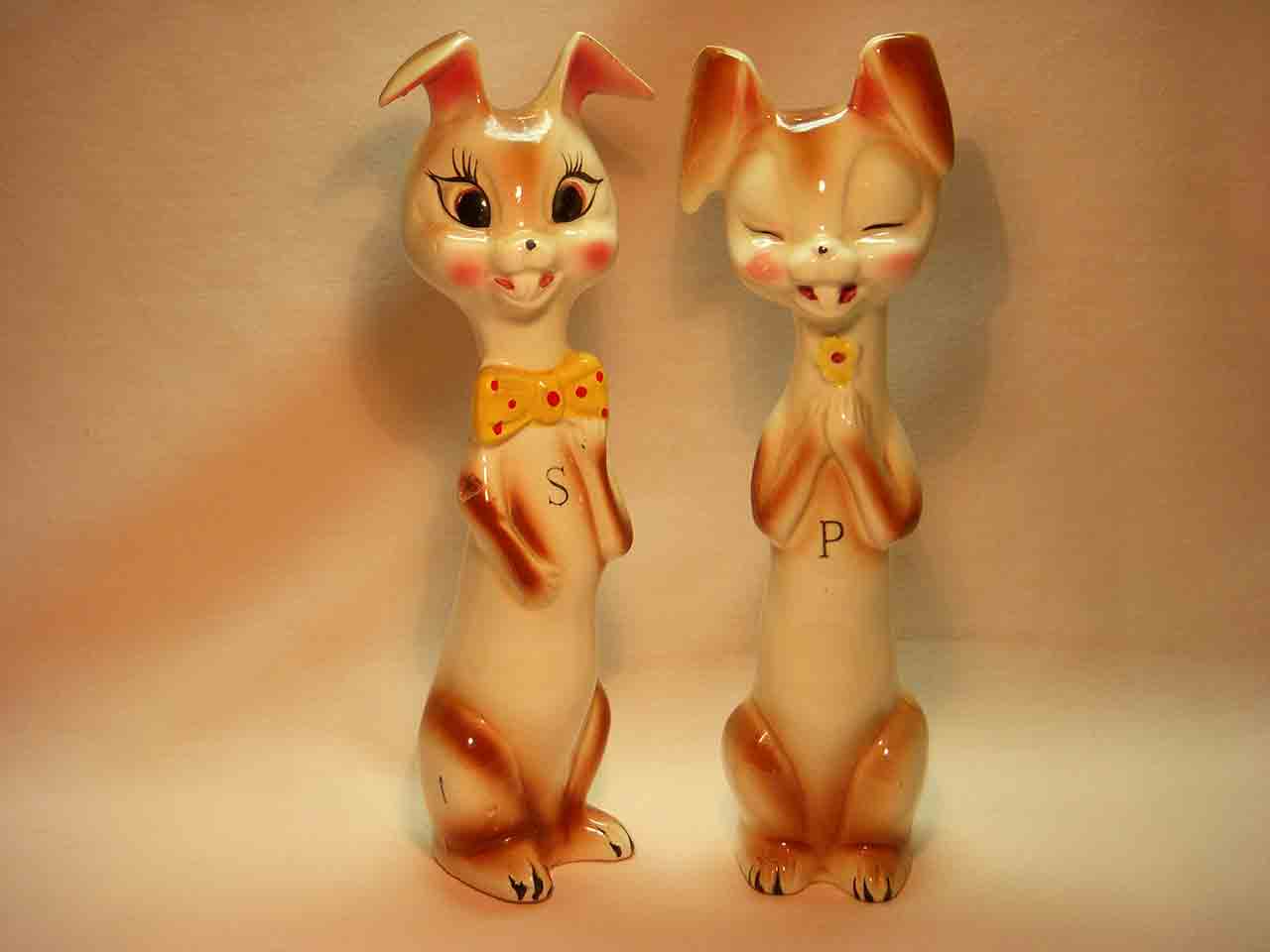 5873 Japan Stamped 3729 tallboy series of salt and pepper shakers - bunny rabbits