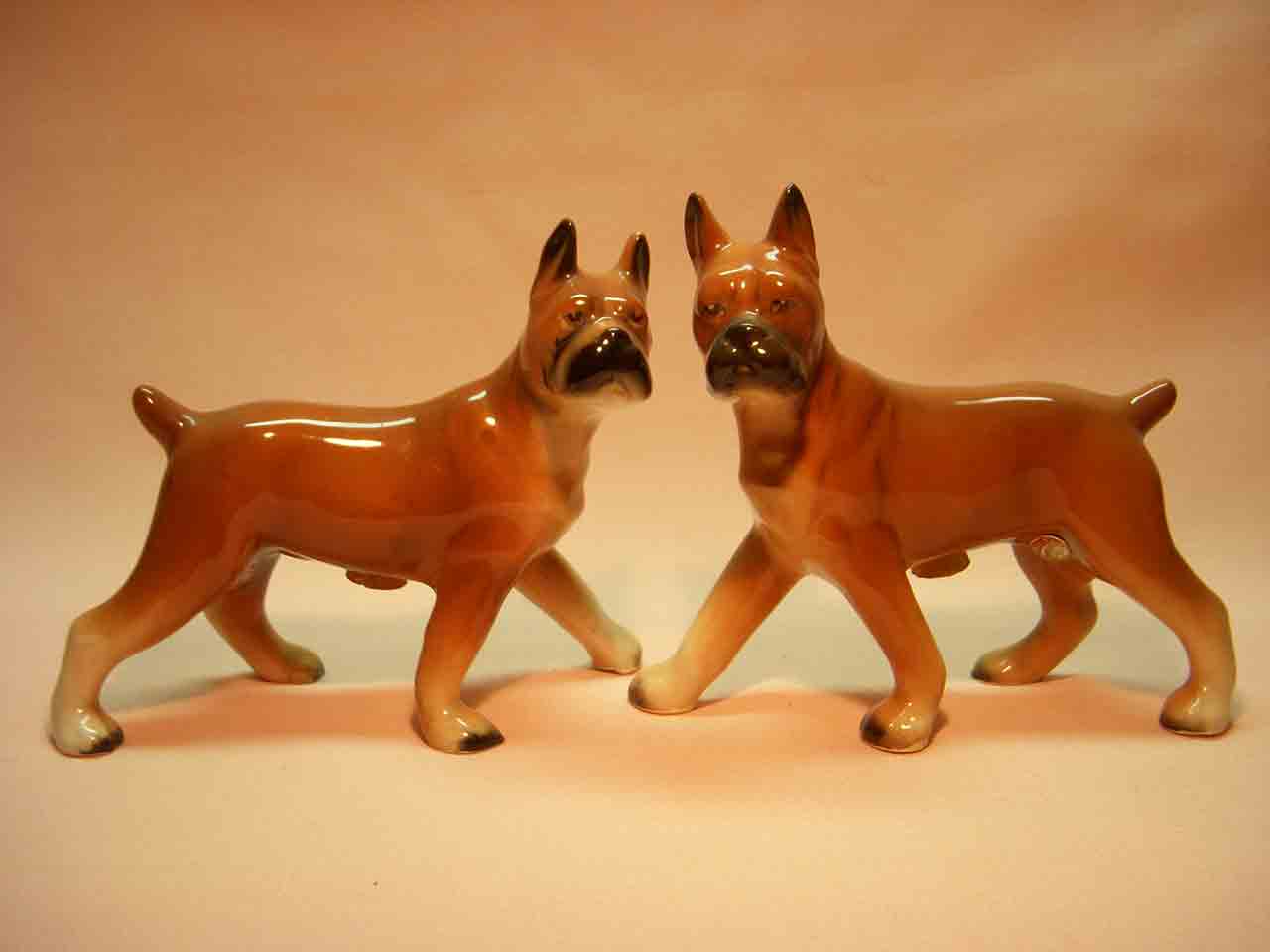 7120 Relco Japan realistic dog breed series of salt and pepper shakers - Boxers