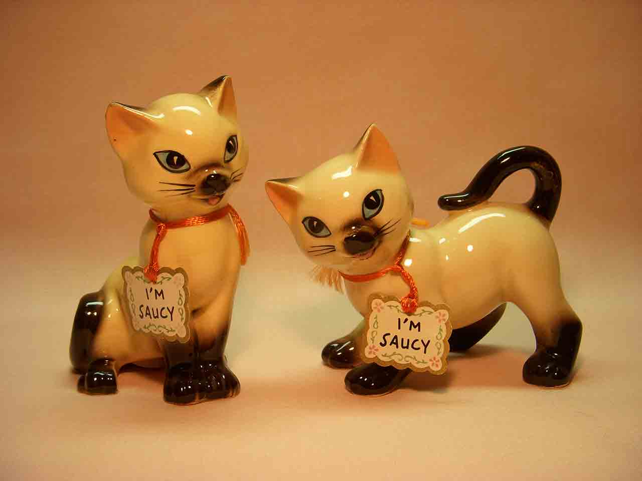 7278 Kittens by Karen - cat salt and pepper shakers - "I'm Saucy"