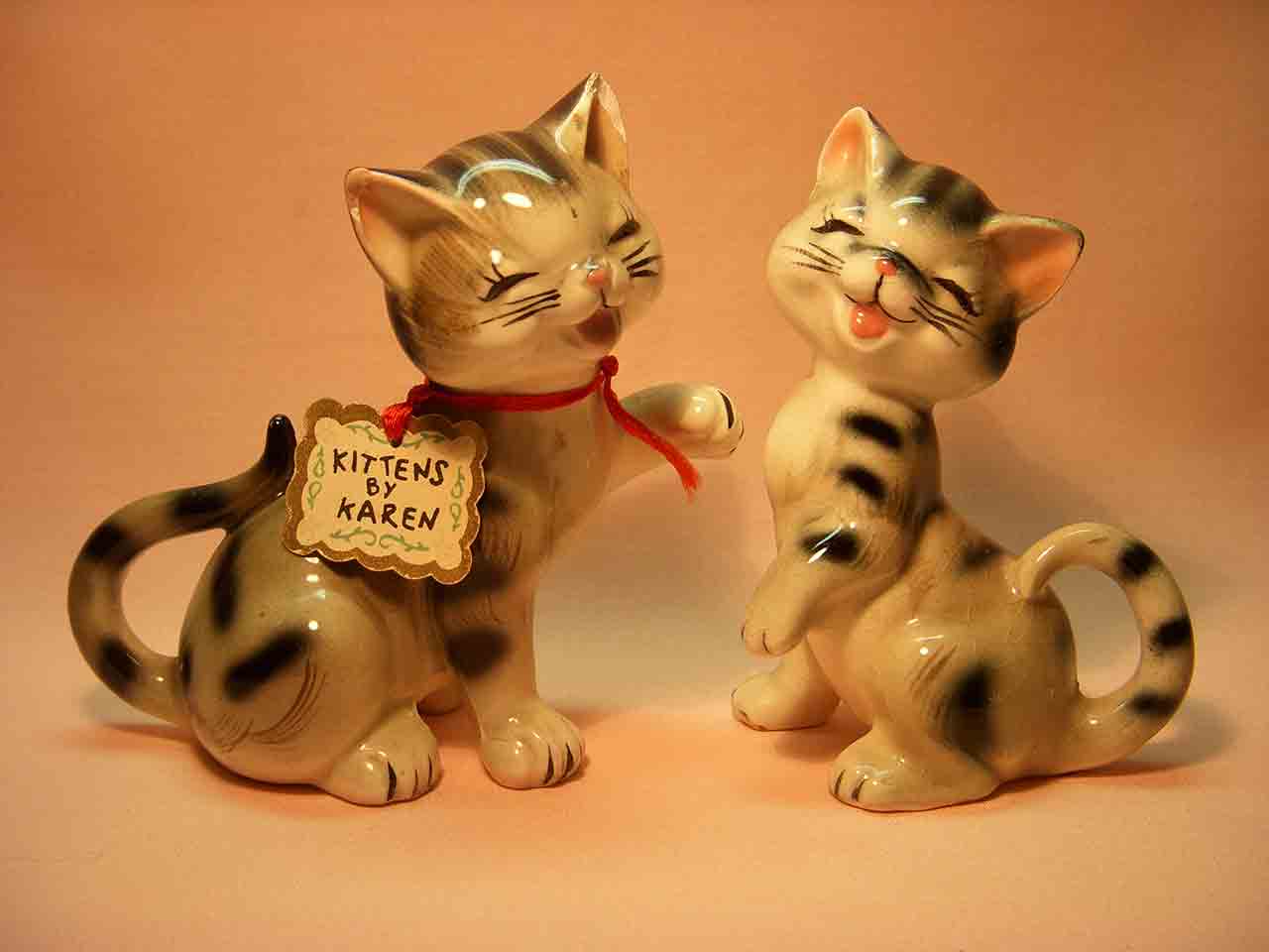 13251 Kittens by Karen - cat salt and pepper shakers - "I'm Giggles"