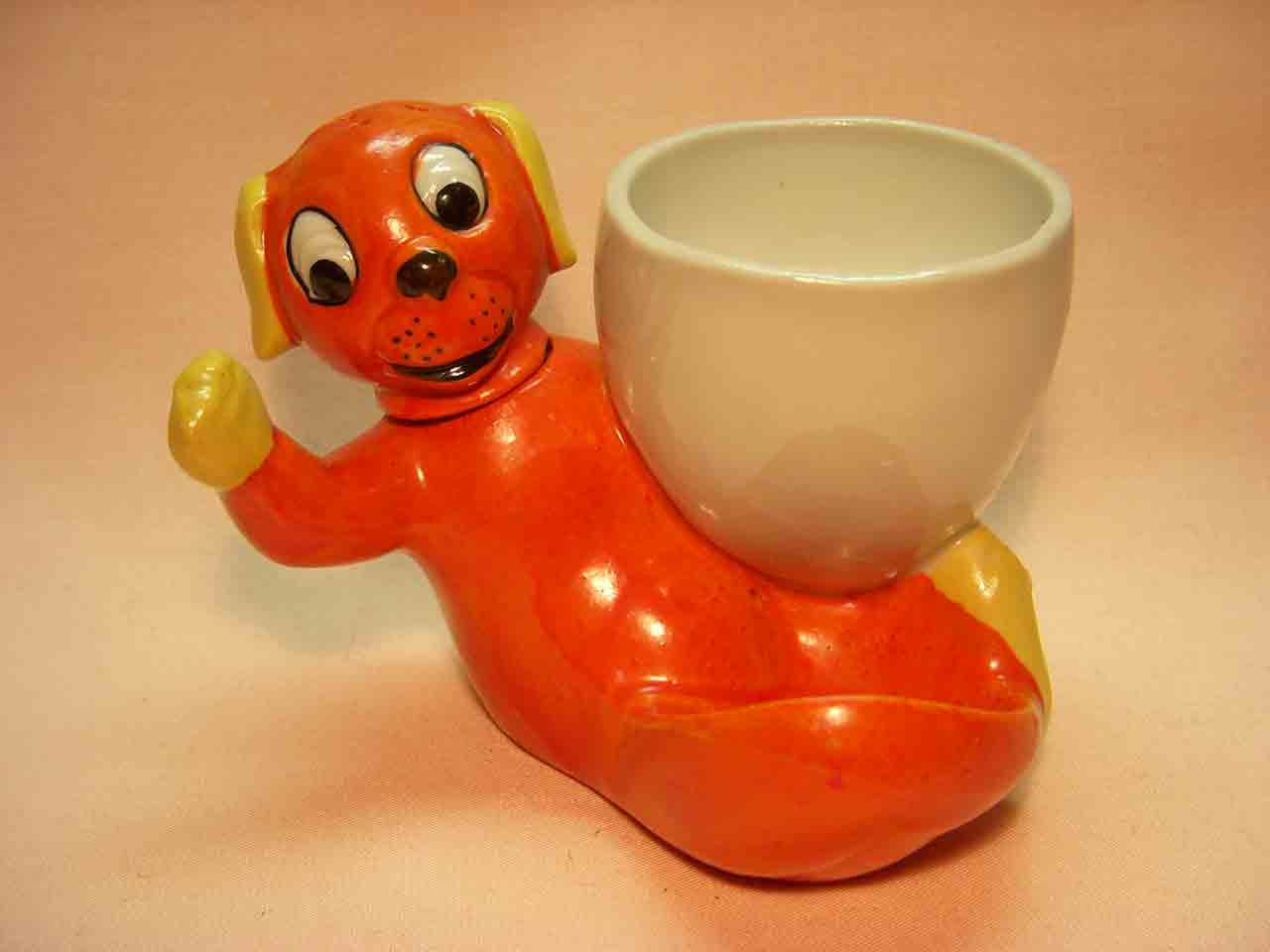 14458 Germany egg cup dog salt and pepper shakers