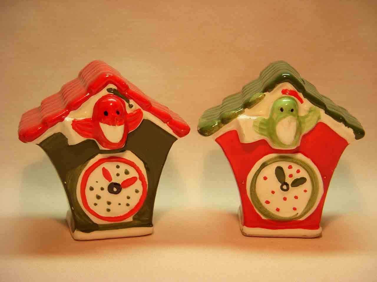 21914 Kreiss Christmas clocks salt and pepper shakers